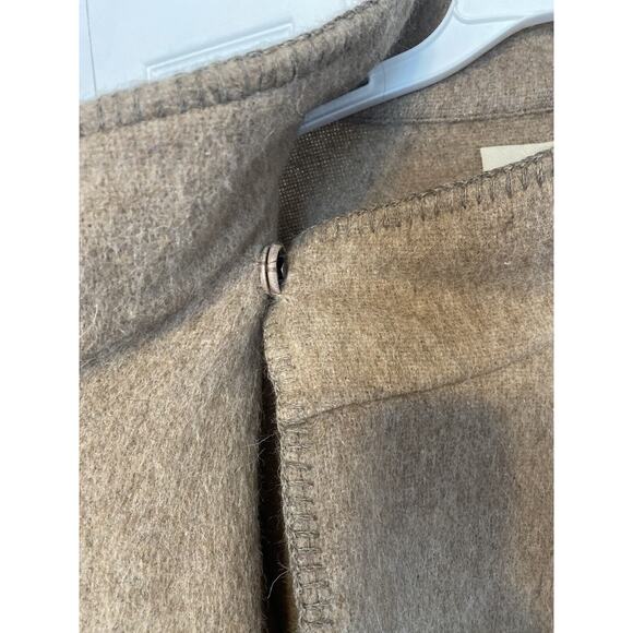 Andean Wool Alpaca Wrap Coat Large Pockets Peru Cowl Neck Cross Body Closure - Picture 6 of 14